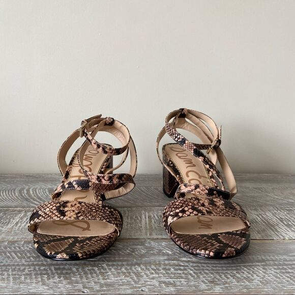 Nwob-sam Edelman- Sammy Snake Print Wrap Around Block Heel Sandal (Size:9.5) - Picture 6 of 10